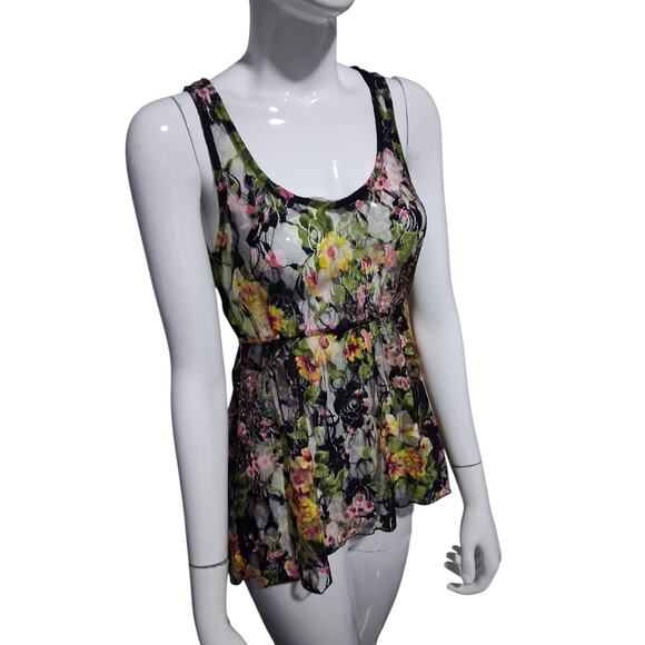 Y2K Vintage Julies Closet Womens S Lace‎ Asymmetrical Whimsigoth Fairy Sheer Top - Picture 4 of 13